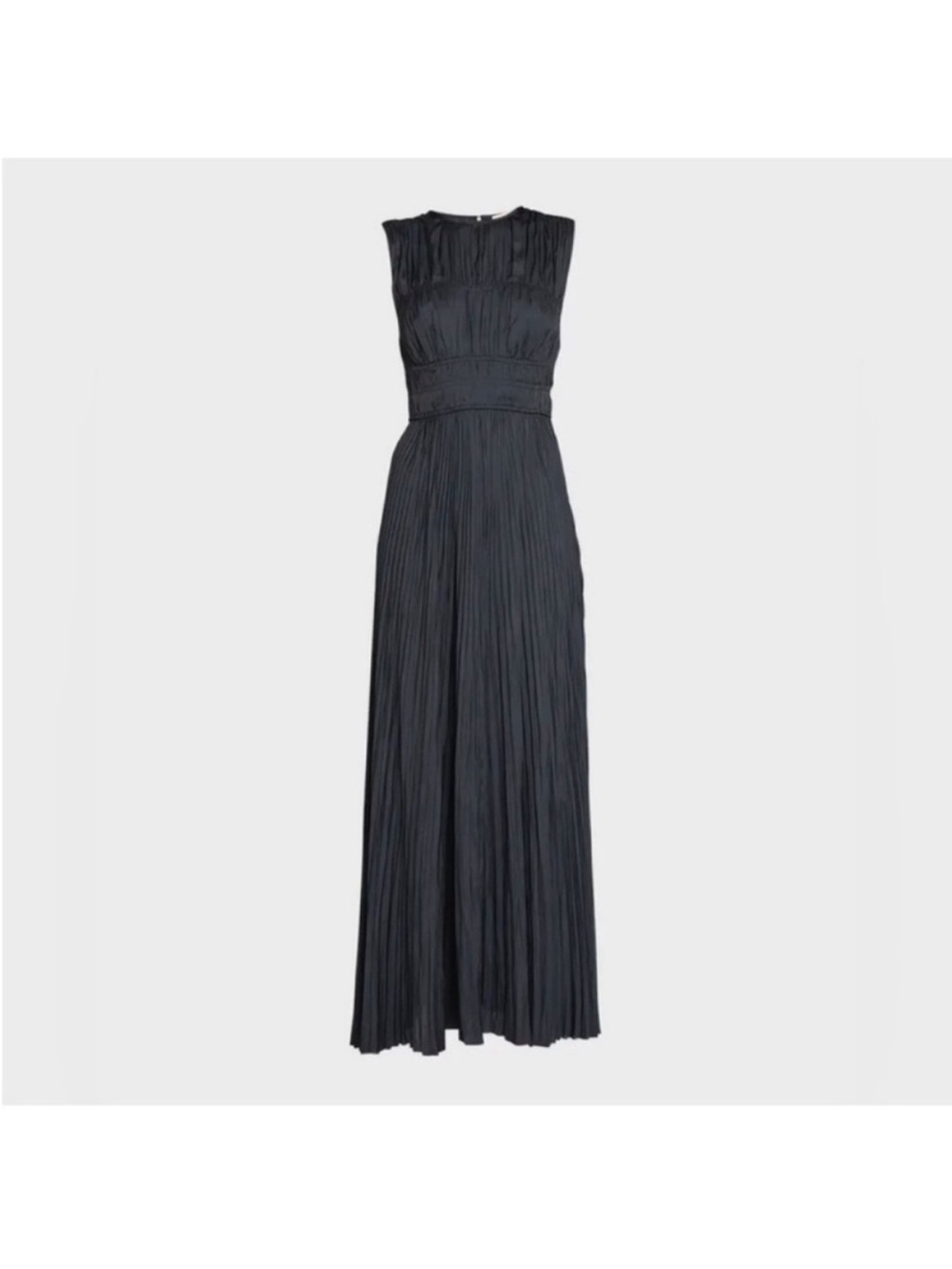 Ulla Johnson Delia plissé Black satin gown dress NWT size 10 - Picture 4 of 11